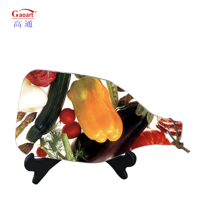 Tabla de corte de vidrio templado herramienta de cocina redonda inquebrantable con logotipo personalizado
