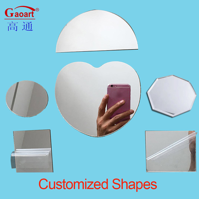 Estilo moderno de longitud completa bandeja de pared de dos vías Espejo de baño con forma medio redonda