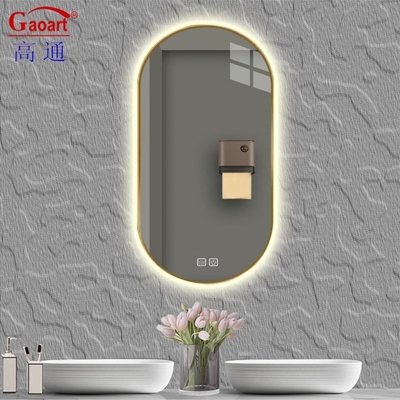 Tamaño personalizado Función táctil Espejo de decoración con bebelos para una buena venta Salón pequeño LED