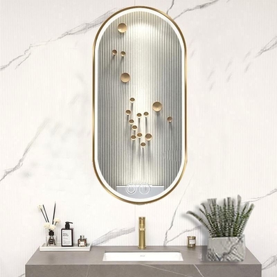 Tamaño personalizado Función táctil Espejo de decoración con bebelos para una buena venta Salón pequeño LED