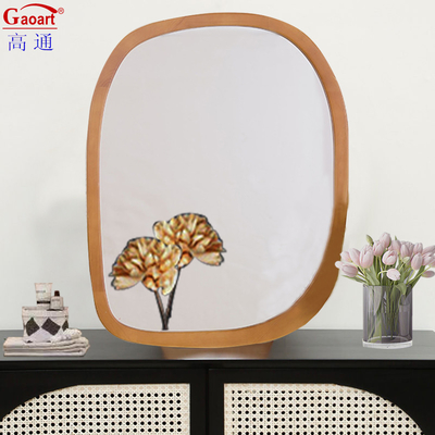 Decoración de arco de baño antiguo pegatina de pared con espejo de marco de madera en estilo Morden