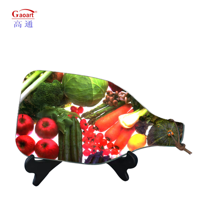 Tabla de corte de vidrio templado de superficie lisa Diseño clásico para cocina de vino