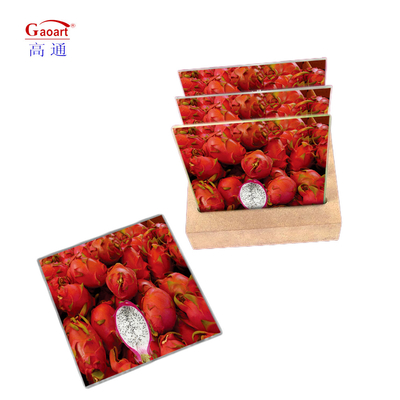 Tabla de corte de vidrio para accesorios de cocina funcional con mango y estilo de diseño de frutas