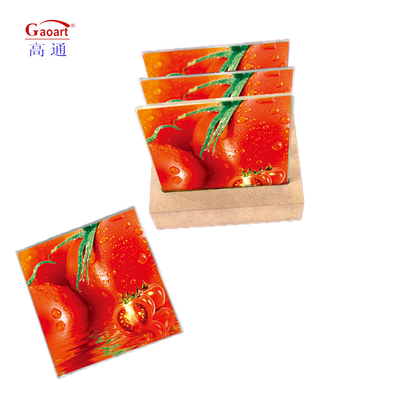 Tabla de corte de vidrio templado transparente rectangular para herramientas de cocina y decoración de mesas