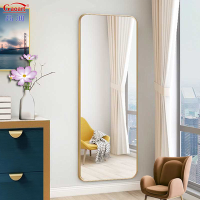 Habitación de espejo infinito de tamaño personalizado con tocador dorado en aleación de aluminio