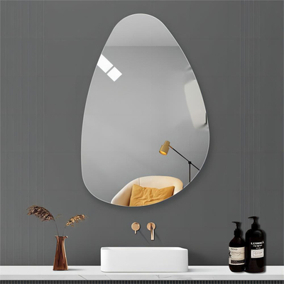 Muebles de maquillaje de salón de belleza de vidrio biselado de tamaño personalizado para decoración de baño