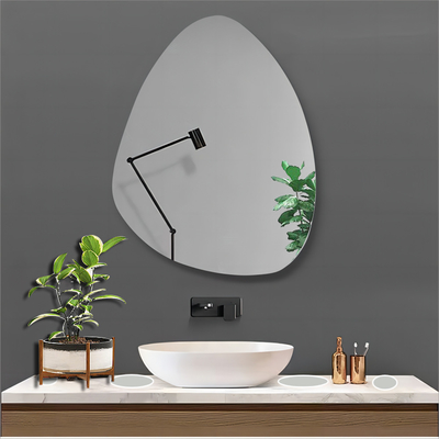 Muebles de maquillaje de salón de belleza de vidrio biselado de tamaño personalizado para decoración de baño