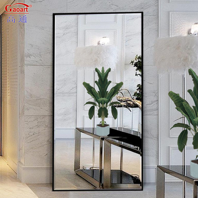 Vestido de longitud completa Dorado baño Espejo colgante de la pared para salón de belleza sala de estar
