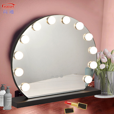 Maquillaje de Hollywood Salón de peluquería negro Vanidad iluminada cuerpo lleno LED Bulbo de luz espejo