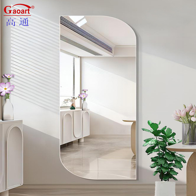 Casa Cuerpo entero Vestido de vidrio flotante Diseño de longitud Luz LED Beveled Decoración de pared colgante Espejo