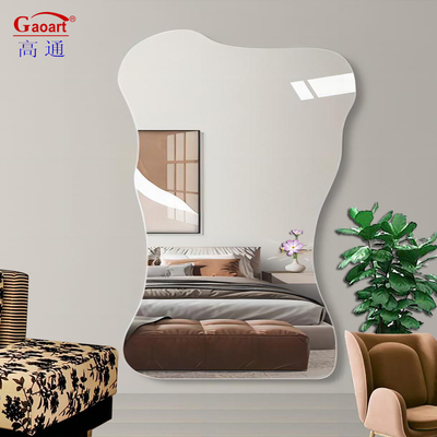 Largo del piso LED pasillo abovedado Casa maquillaje baño Decoración de metal Espejo para cuerpo completo