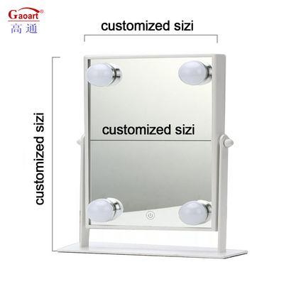 Espejo de vanidad LED de estilo Hollywood con maquillaje corporal personalizado grande y logotipo adicional