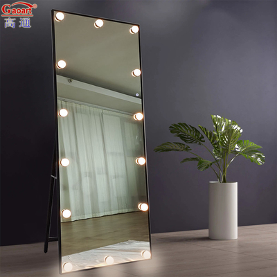 Estilo de diseño de moda Gran hollywoodiana de piso con luz LED ajustable y espejo de pared extra LOGO incluido