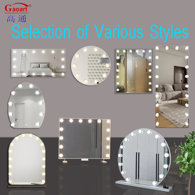Maquillaje de diseño de moda personalizable Vanidad Hollywood Led Mirror con acabado de cromo