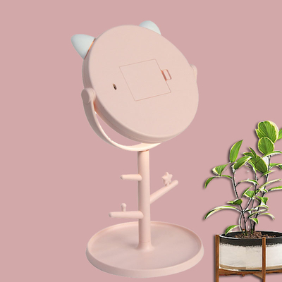 Espejo de moda ajustable de LED cosmético con espejo de plástico y vidrio