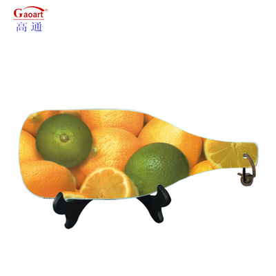 Tabla de corte de vidrio templado de vegetales blancos de 6 mm con manija de placas de servicio sostenibles