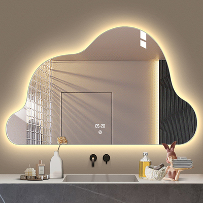 Decoración de vidrio de tamaño personalizado para la luz de baño moderna en el salón Espejo de baño inteligente