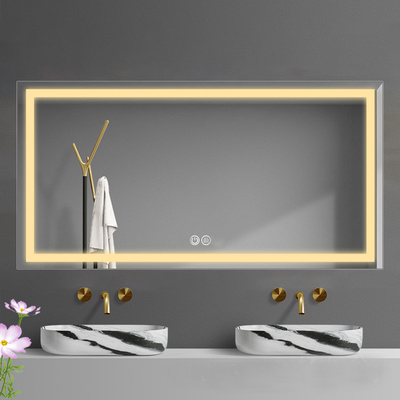 Pared de decoración para el hogar de vidrio de baño inteligente con espejo LED Diseño moderno y función anti niebla