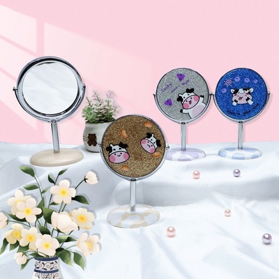 Plastico personalizado y espejo de vidrio Mini portátil de la vanidad círculo vestidor de casa decoración