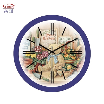 Reloj de pared de hoja de 12 mm para decoración de vidrio de sublimación de dormitorio en estilo clásico