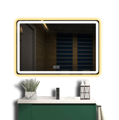 Gran espejo de vidrio tamaño personalizado LED de pared decoración de baño inteligente para el salón del hogar