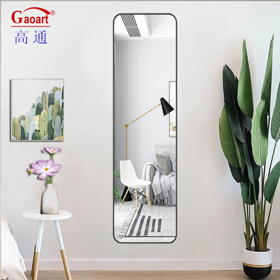 Antiguo metal largo grande de longitud completa arco pegatina espejo para baño de tamaño personalizado
