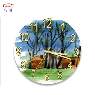 Display de aguja de diseño moderno de vidrio templado Reloj de sala de estar para decoración de paredes