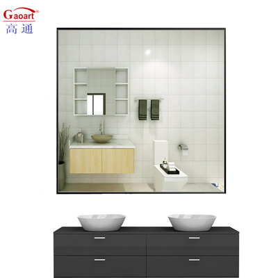 El gran oro metal de aluminio de pie piso pared baño decoración del hogar con espejo de vidrio
