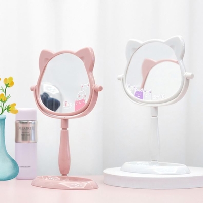 Diseño de moda Espejo de plástico y vidrio Espejo de maquillaje de escritorio para viajar