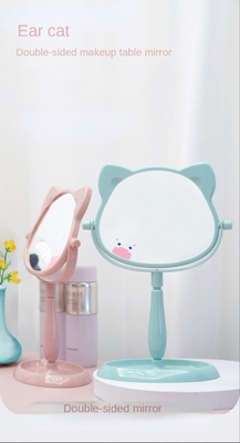 Diseño de moda Espejo de plástico y vidrio Espejo de maquillaje de escritorio para viajar