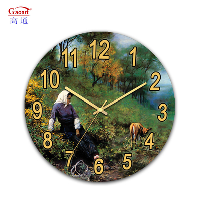 Clásico Vidrio Temperado Espejo Cocina Sublimación Mantel Sala de estar Colgante Cara Reloj UV