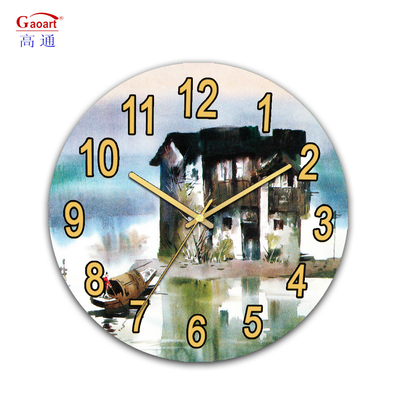 Tipo de Quarzo Motividad Decoración de vidrio de sublimación personalizada Reloj UV para dormitorio y baño