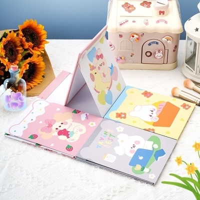 Estilo de diseño Moda revestido de papel espejo de vidrio portátil luz de vanidad mini espejo pequeño