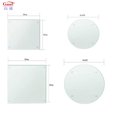 Lista de oro rectángulo vidrio templado tamaño del cliente tabla de corte para la cocina 500 pcs