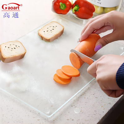 Toda la temporada de la seda de oro sin diseño Cuadrado inquebrantable de la cocina queso tablero de corte de vidrio
