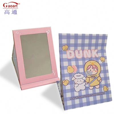 Mini bolsillo redondo personalizado maquillaje en forma de corazón espejo compacto para retoques