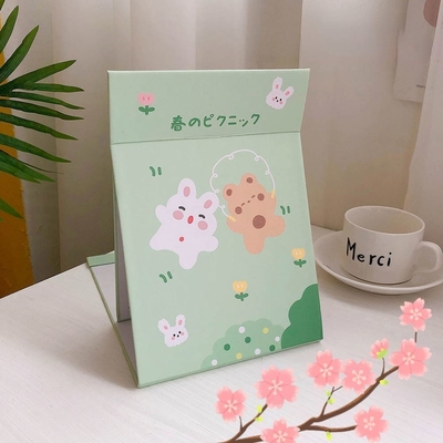 Mini bolsillo redondo personalizado maquillaje en forma de corazón espejo compacto para retoques