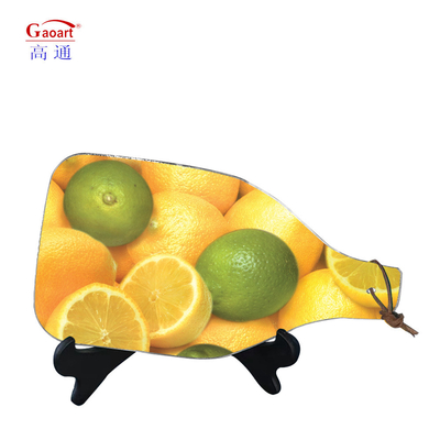 Tabla de corte de vidrio templado cuadrada de color inquebrantable para la rebanada de queso