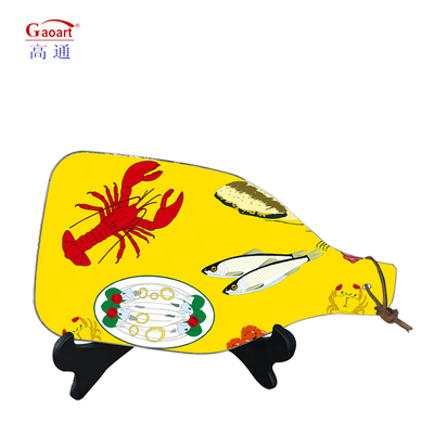 Tabla de corte de vidrio templado cuadrada de color inquebrantable para la rebanada de queso