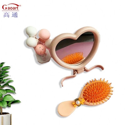 Mujer vestimenta en forma de corazón bolsillo maquillaje ajustable compacto mini espejo con calidad