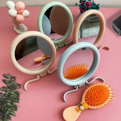 Mujer vestimenta en forma de corazón bolsillo maquillaje ajustable compacto mini espejo con calidad