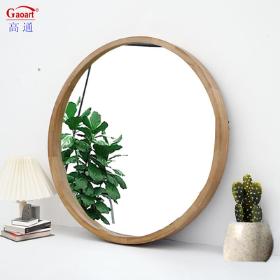 Baño Marco de madera para espejo Tamaño personalizado Madera Arco redondo antiguo Decoración rústica