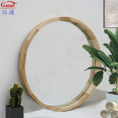 Baño Marco de madera para espejo Tamaño personalizado Madera Arco redondo antiguo Decoración rústica