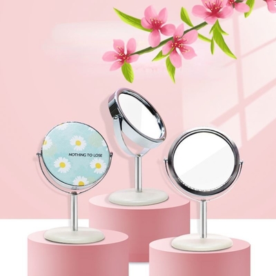 Espejo cosmético pequeño de bolsillo redondo portátil de decoración de la casa con embalaje personalizado y logotipo
