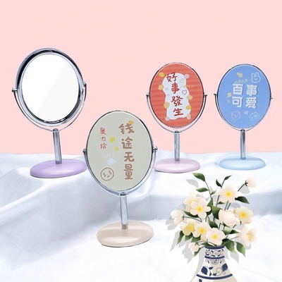 Espejo cosmético pequeño de bolsillo redondo portátil de decoración de la casa con embalaje personalizado y logotipo