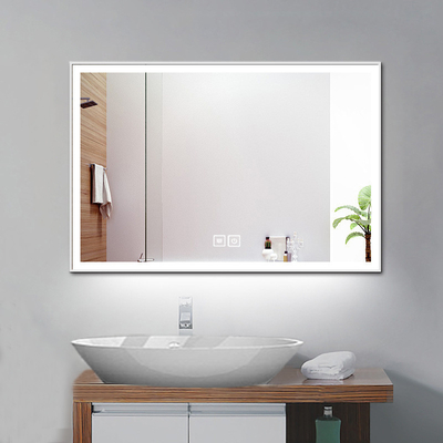 Vidrio de diseño moderno impermeable Smart Fitness Bevelled Espejo táctil con led para hotel