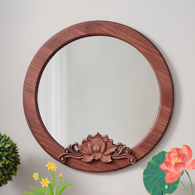 Arco de longitud completa Rustico Enmarcado Pared Decoración del hogar Marco de madera para el suelo Largo espejo