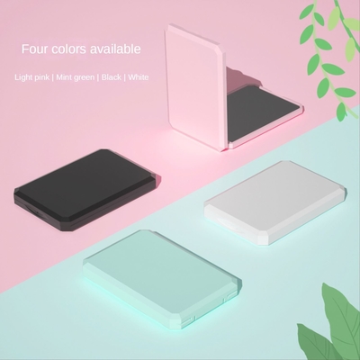 Espejo de vestidor de dama compacto ajustable con luz LED en forma de corazón y diseño personalizado