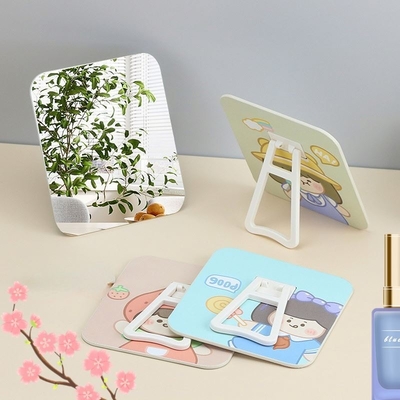Todos los días diseño de bolsillo ajustable mini mesa cosmética con espejo redondo de maquillaje personalizado