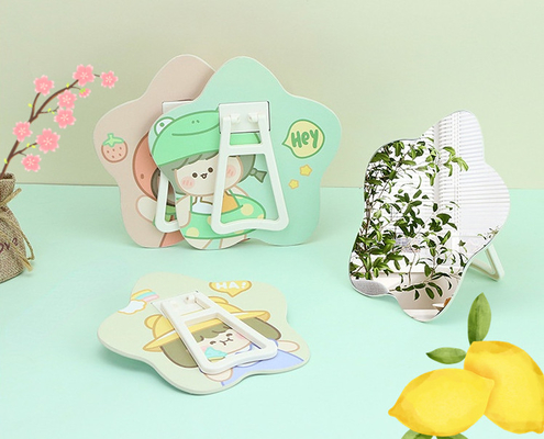 Todos los días diseño de bolsillo ajustable mini mesa cosmética con espejo redondo de maquillaje personalizado